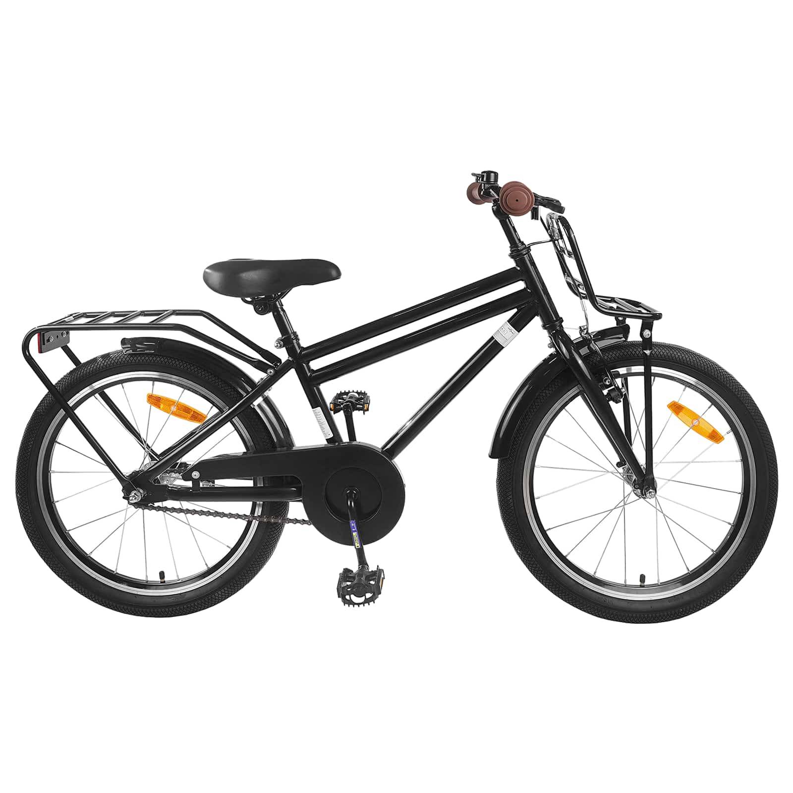 vidaXL Kinderfahrrad 18 Zoll für 5-7 Jahre alt Schwarz