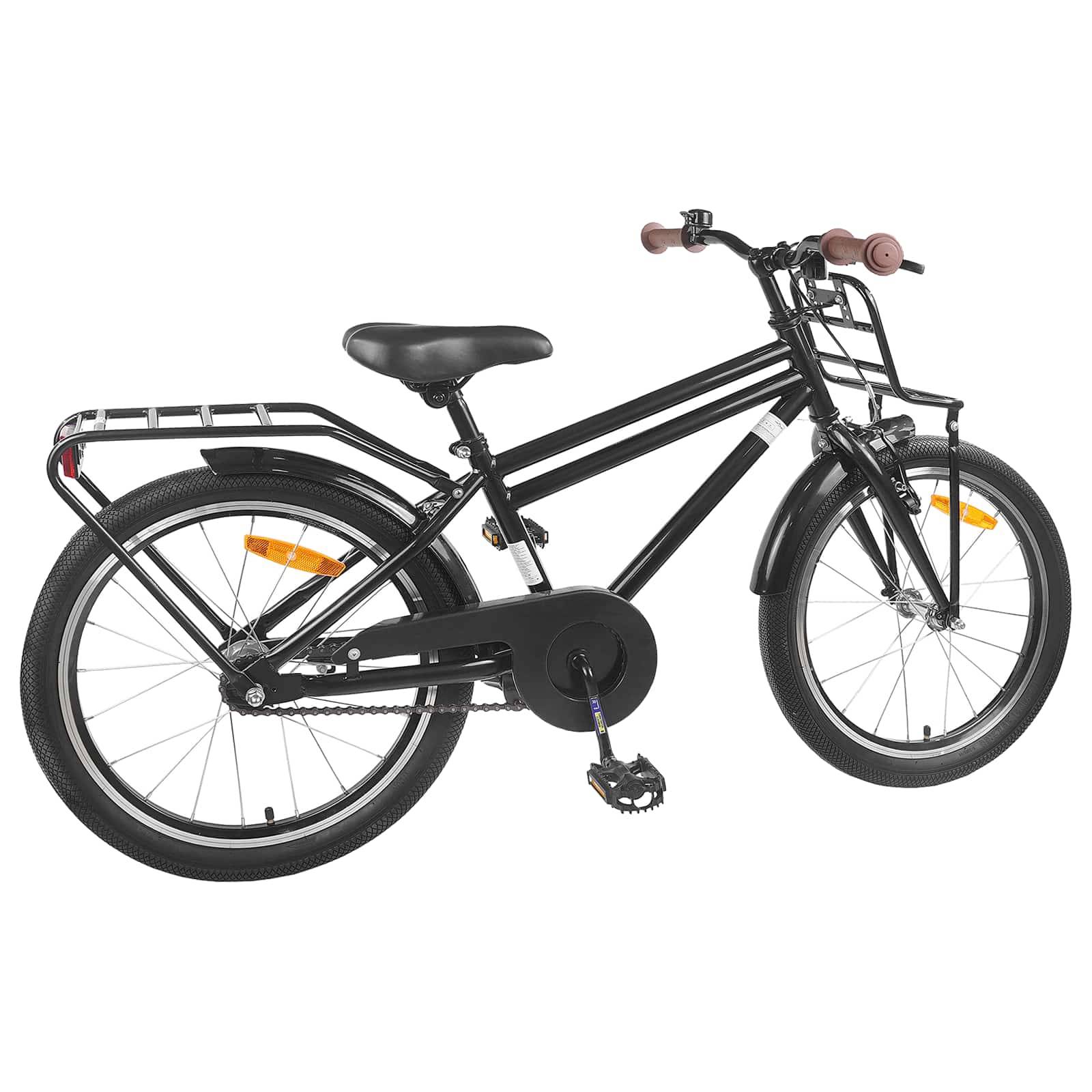 vidaXL Kinderfahrrad 20 Zoll für 6-11 Jahre alt Schwarz