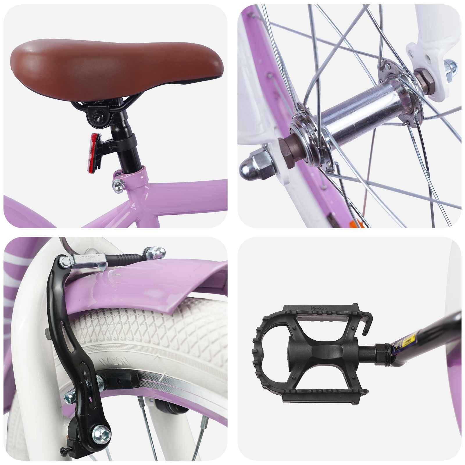 vidaXL Kinderfahrrad 18 Zoll für 5-7 Jahre alt Lila