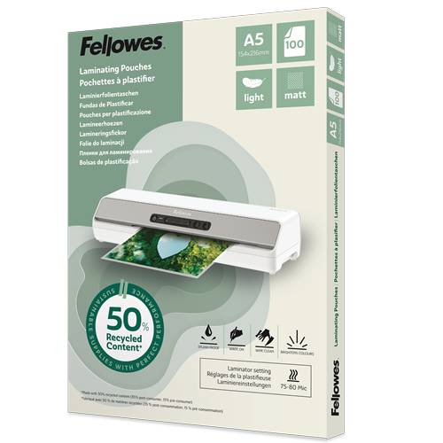 Fellowes 100143437, Matt, A5, Thermodruck, 154 mm, 1 mm, 216 mm