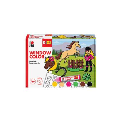 Marabu KiDS Window Color-Set "Ponyhof", 6 x 25 ml