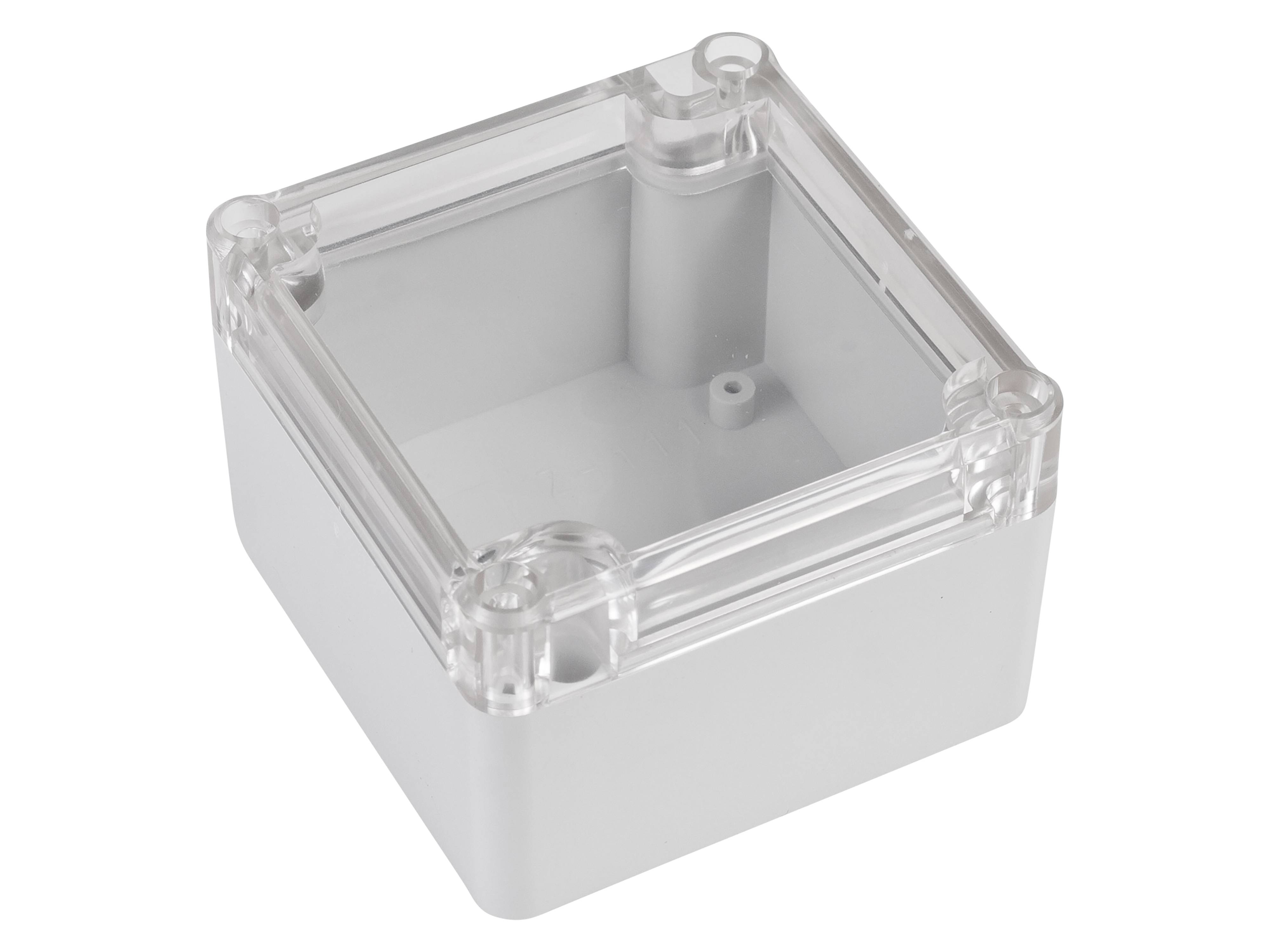 POLLIN ABS-Gehäuse 4U63080806437, 82x80x55 mm, IP65, Glasklarer Deckel