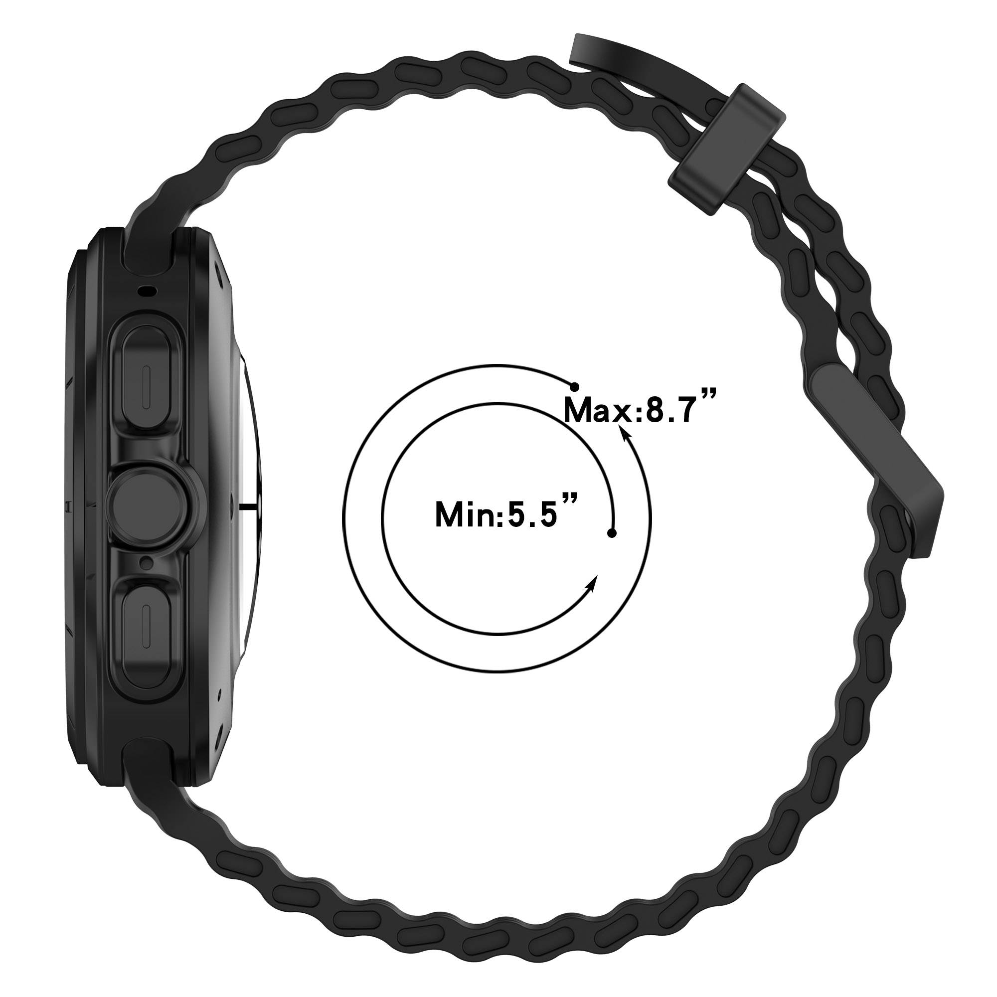 Silikon-Uhrenarmband für Samsung Watch Ultra 47 mm Black