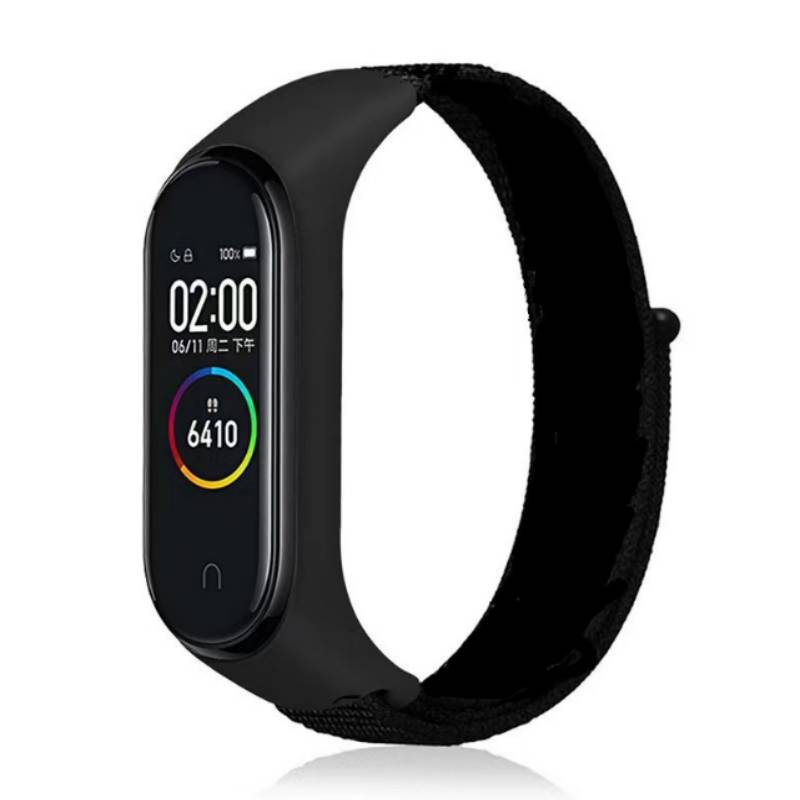 Nylon-Uhrenarmband für Xiaomi Mi Band 3/4/5/6/7 Black