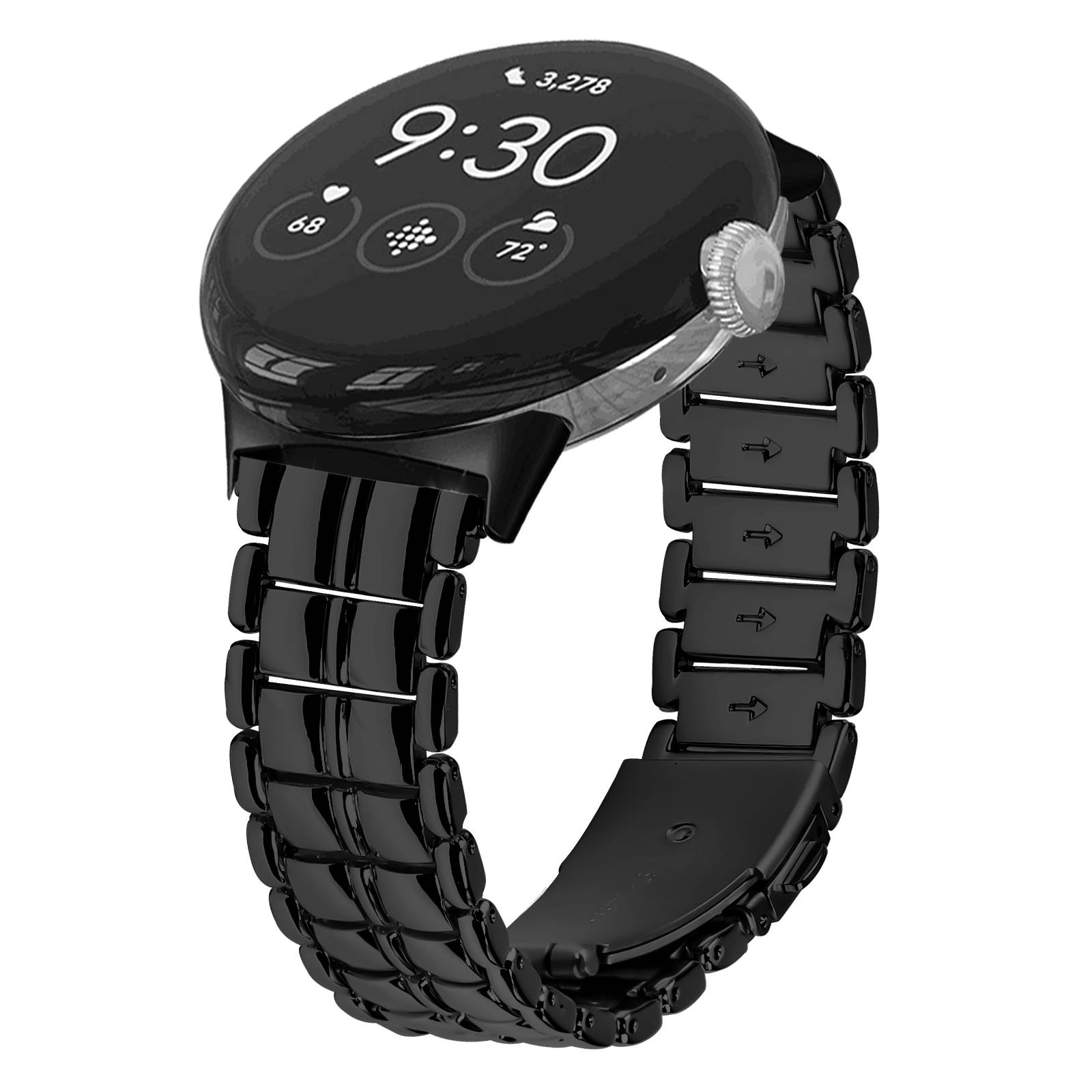 Google Pixel Watch Metallarmband Schlank und elegant Black