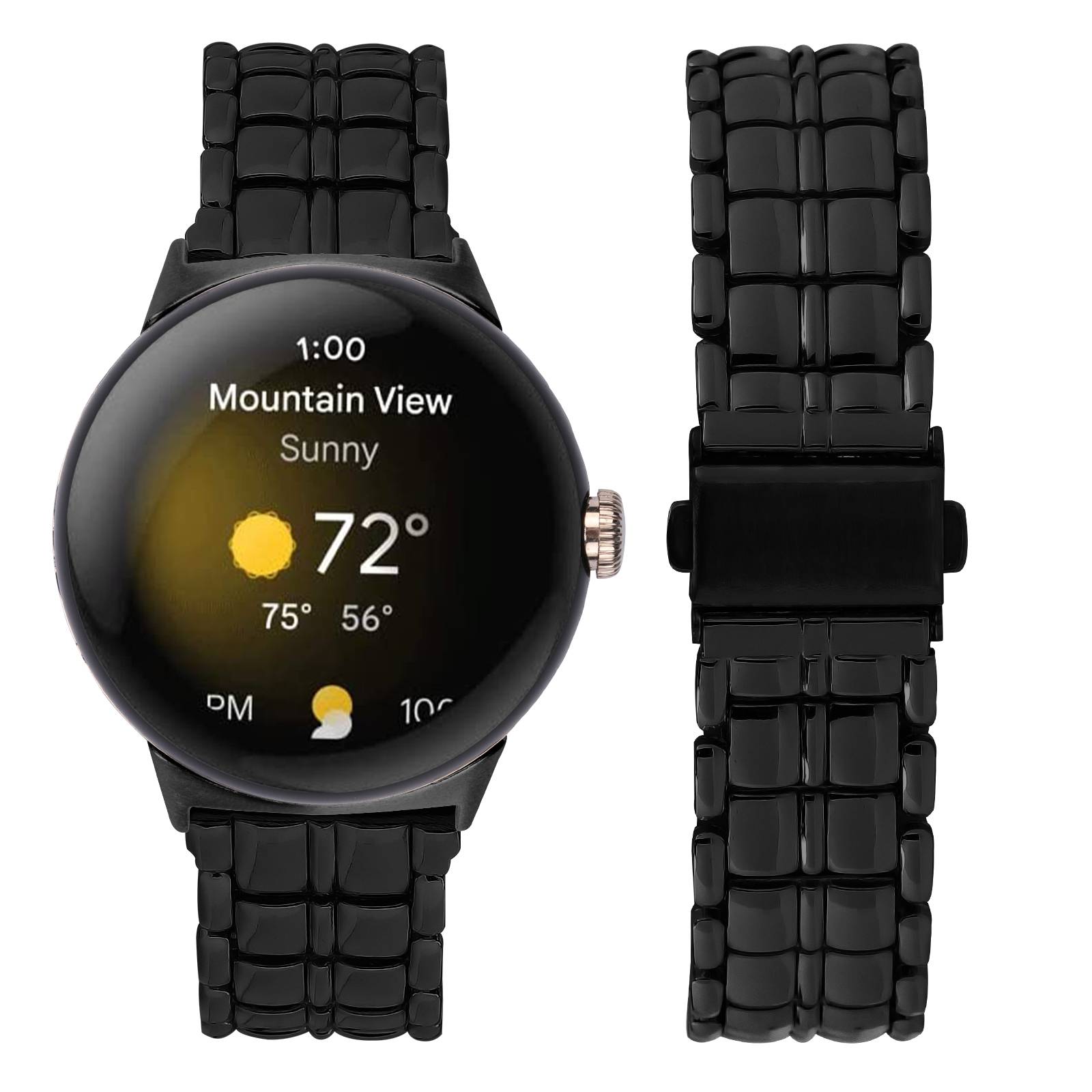 Google Pixel Watch Metallarmband Schlank und elegant Black