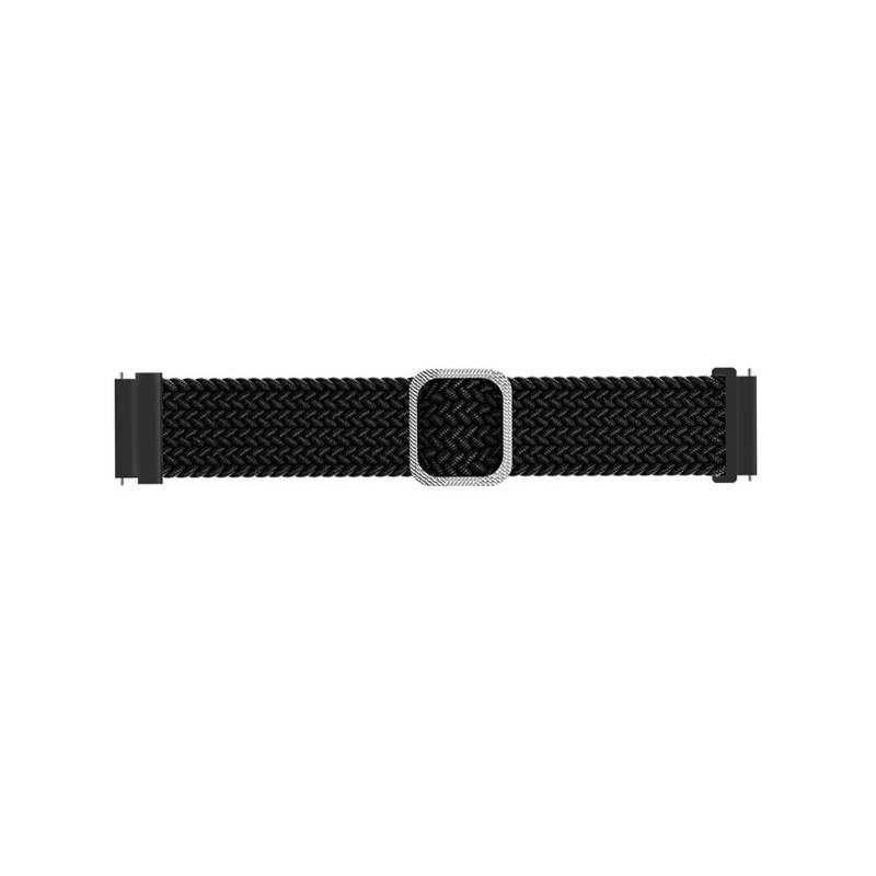 Uhrenarmband aus Nylon mit schwarzer Schnalle Black 20 mm