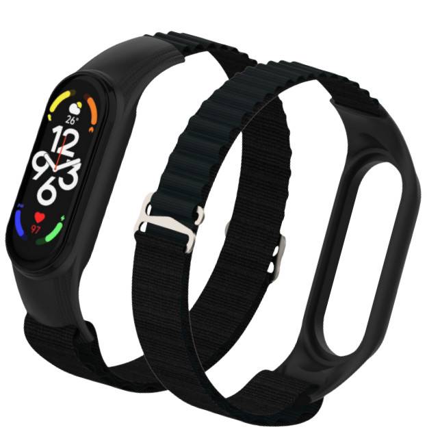 Nylon-Uhrenarmband für Xiaomi Smart Band 76543 Black