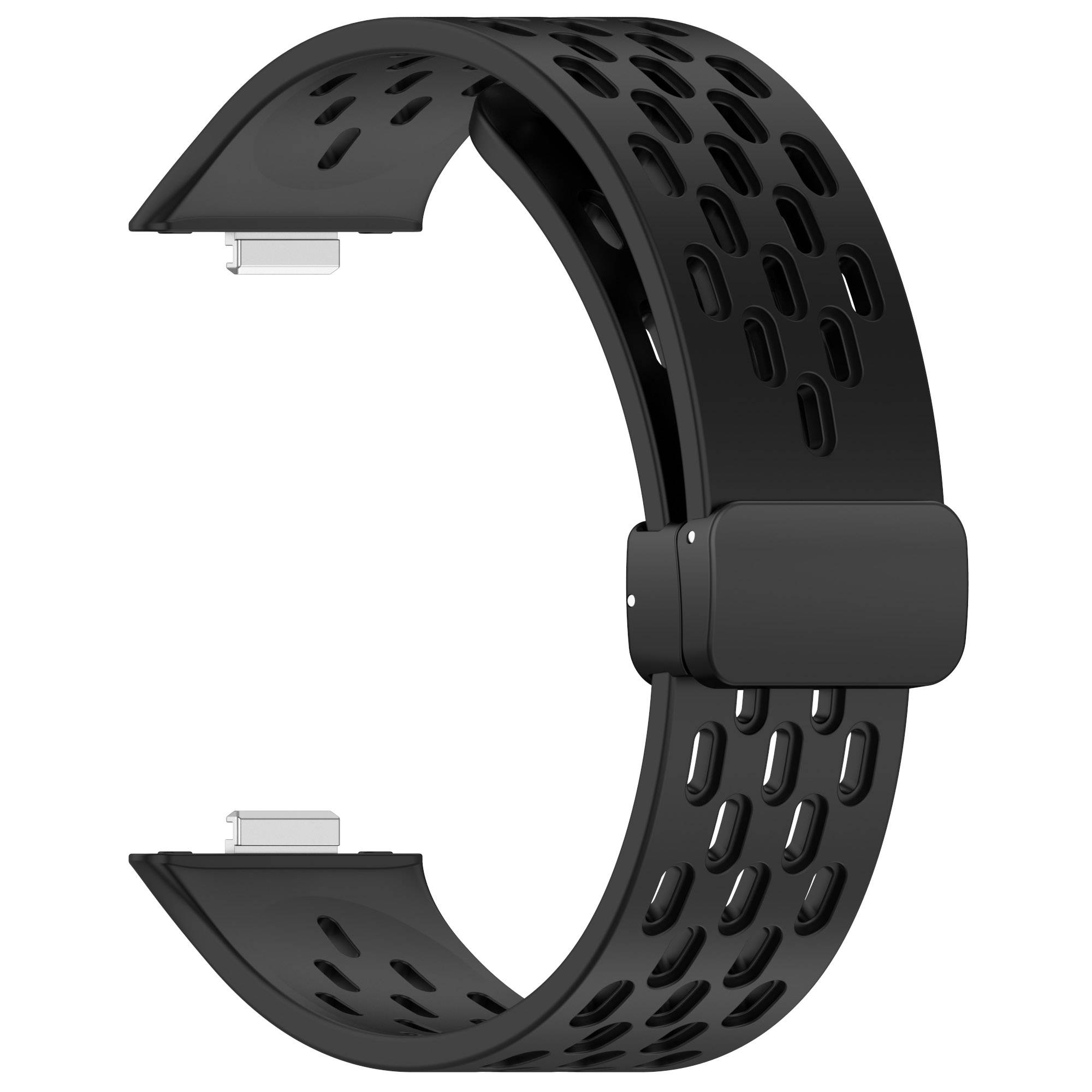 Huawei Watch Fit 3 Atmungsaktives Silikonarmband mit Magnetverschluss Black