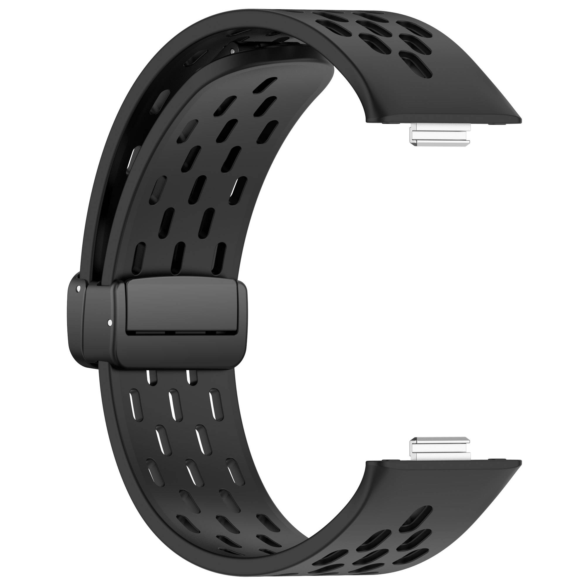 Huawei Watch Fit 3 Atmungsaktives Silikonarmband mit Magnetverschluss Black