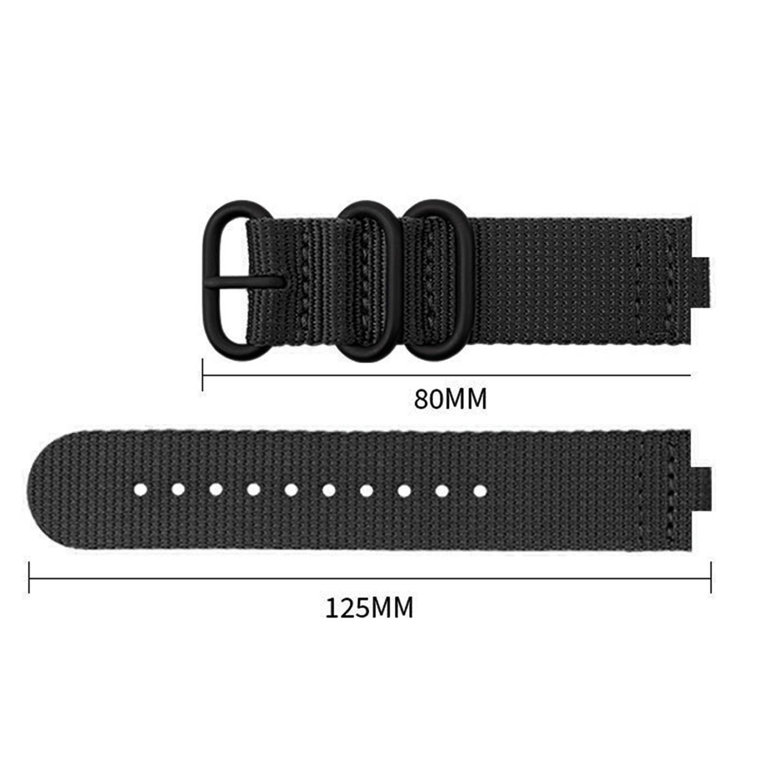 Nylon-Uhrenarmband für Garmin Vivoactive Acetat Black