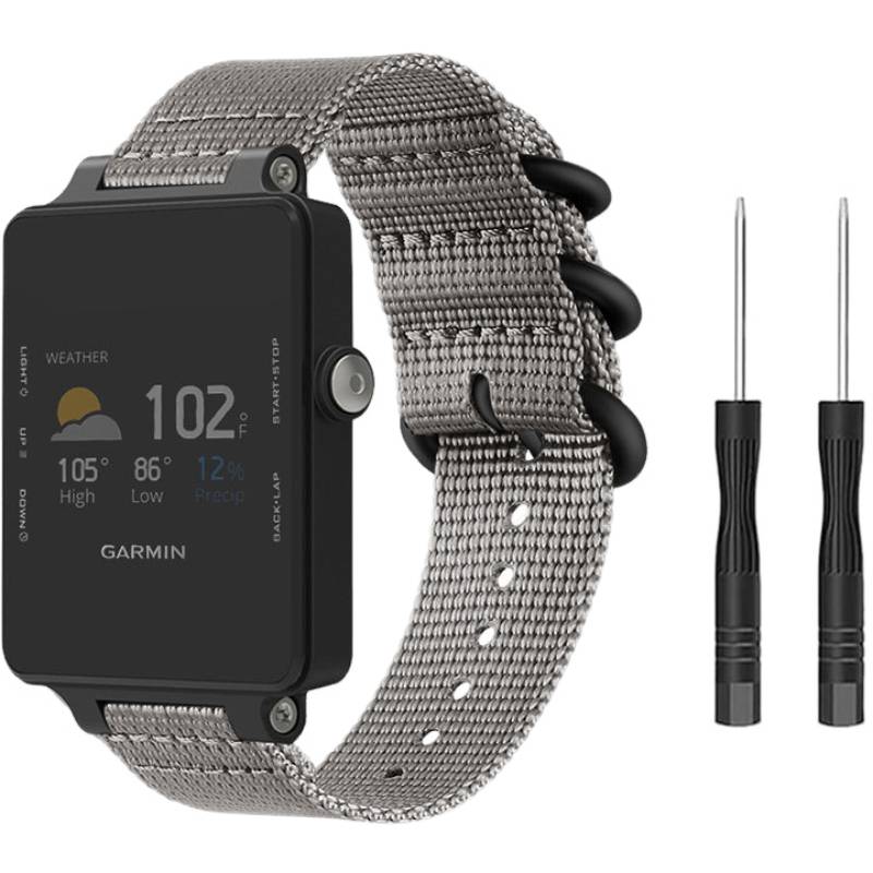 Nylon-Uhrenarmband für Garmin Vivoactive Acetat Grey