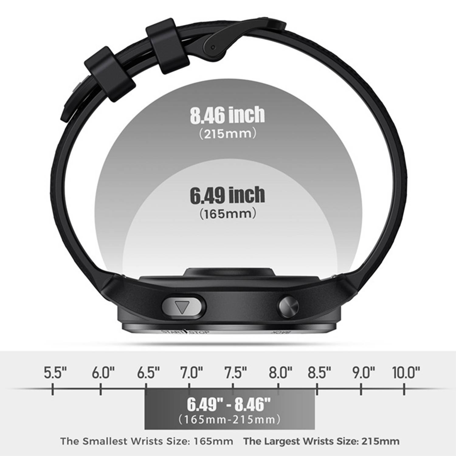 Silikon-Uhrenarmband Black+Grey