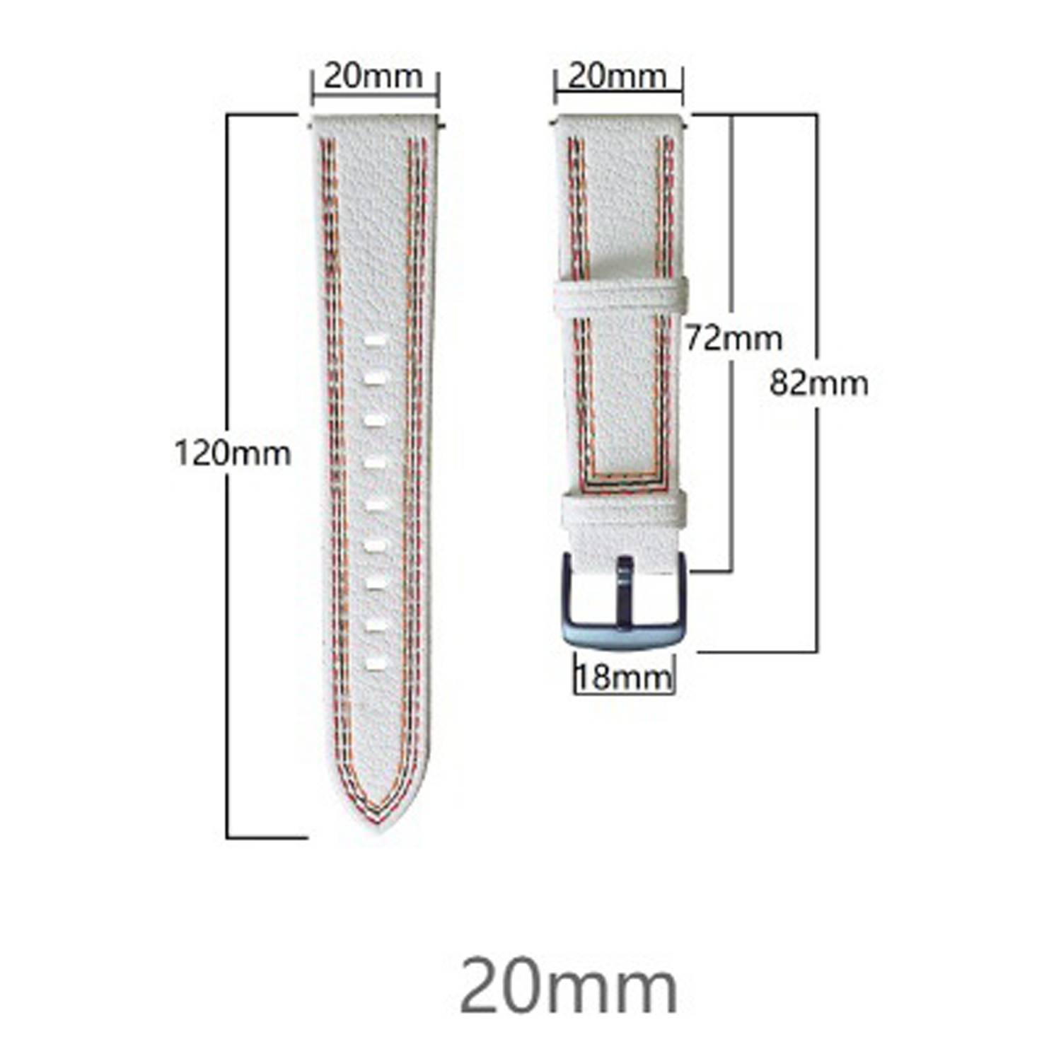 Leder Uhrenarmband für HUAWEI GT3 White 20 mm