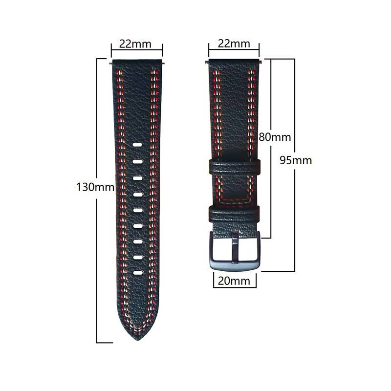 Leder Uhrenarmband für HUAWEI GT3 Black 22 mm