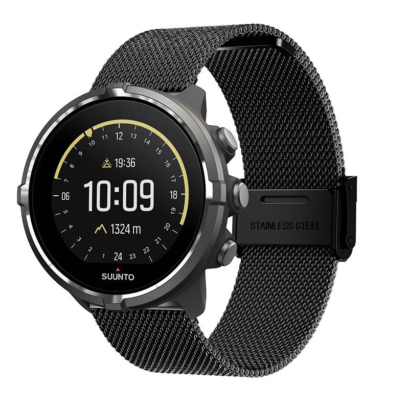 Uhrenarmband aus Edelstahl für Suunto 9 Baro/7/d5/Spartan Black 24 mm