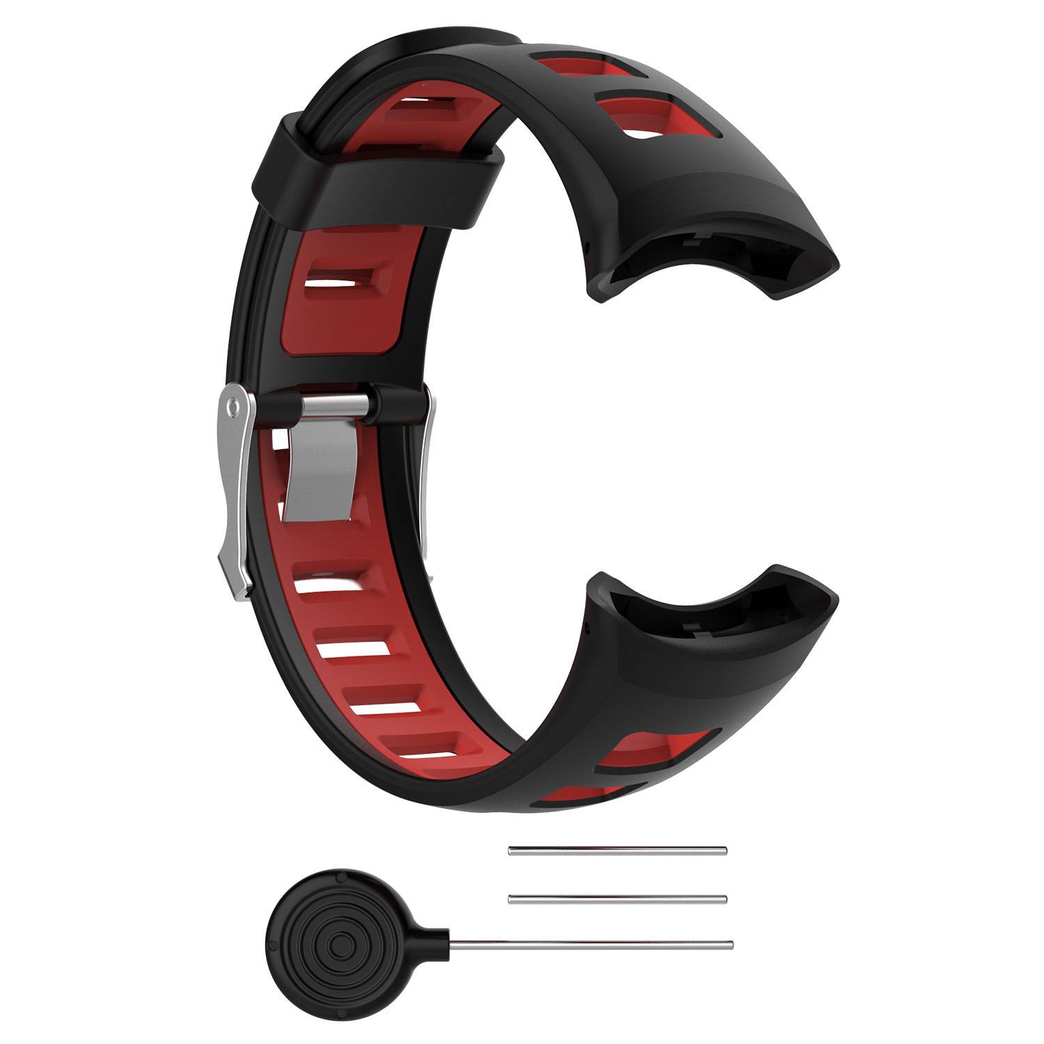 Silikon-Uhrenarmband für Suunto Quest/M1/M2/M4/M5 Black+Red