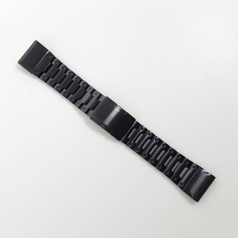 Uhrenarmband aus Edelstahl für Garmin Uhren Black 26 mm