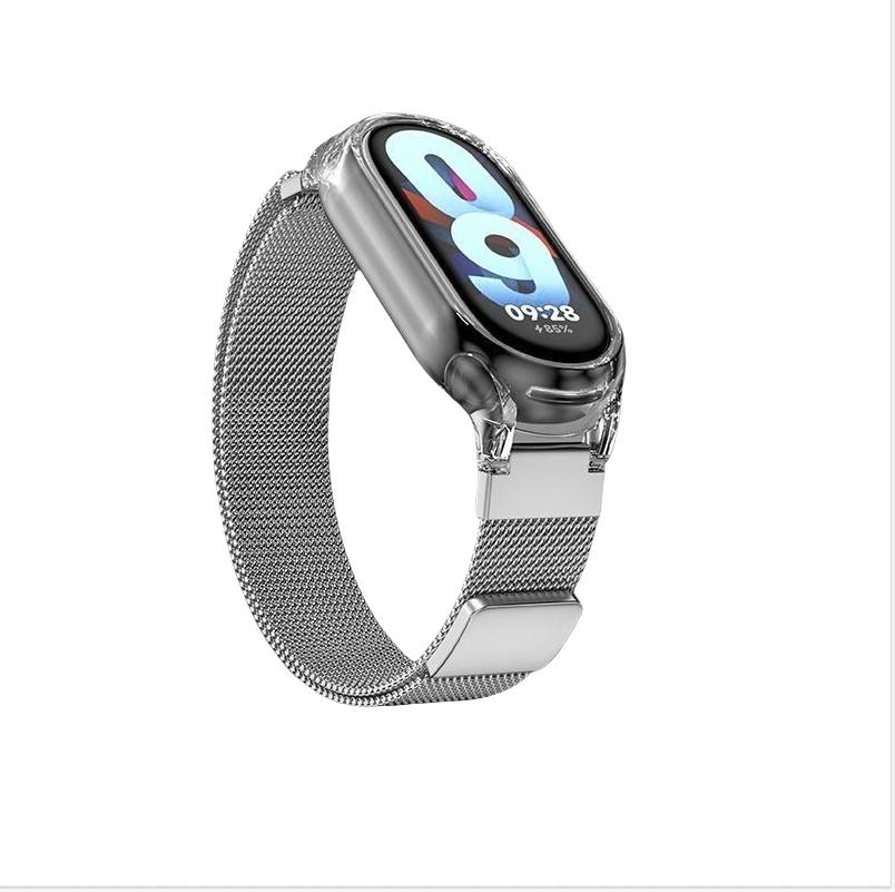 Uhrenarmband für Xiaomi Mi Band mit transparentem Gehäuse Silver Xiaomi Mi Band 3/4/5/6
