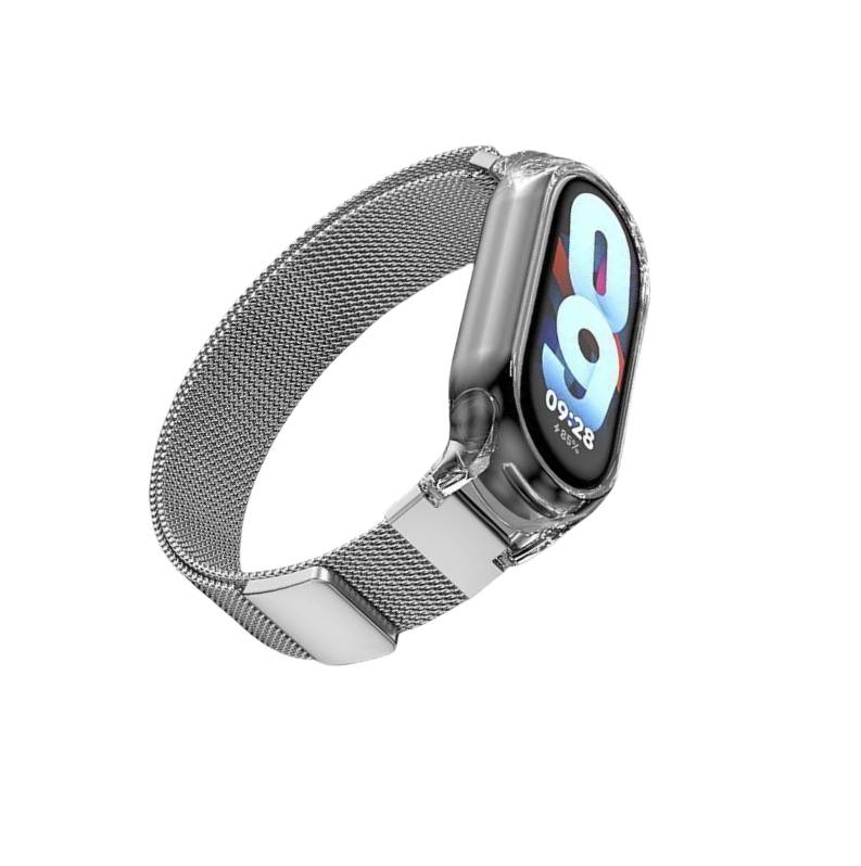 Uhrenarmband für Xiaomi Mi Band mit transparentem Gehäuse Silver Xiaomi Mi Band 3/4/5/6