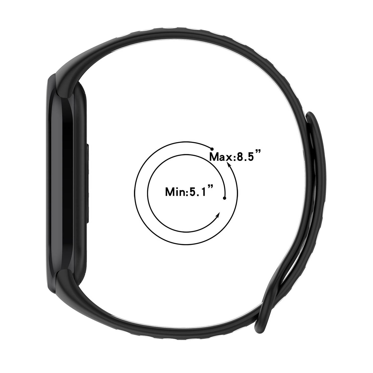 Atmungsaktives TPU-Ersatzarmband für Xiaomi Band 8/9 Black+Grey