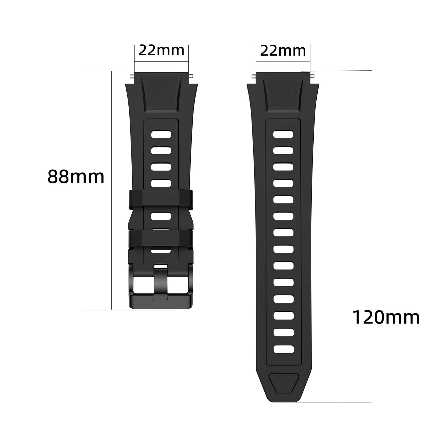 22 mm Sportuhrenarmband Black