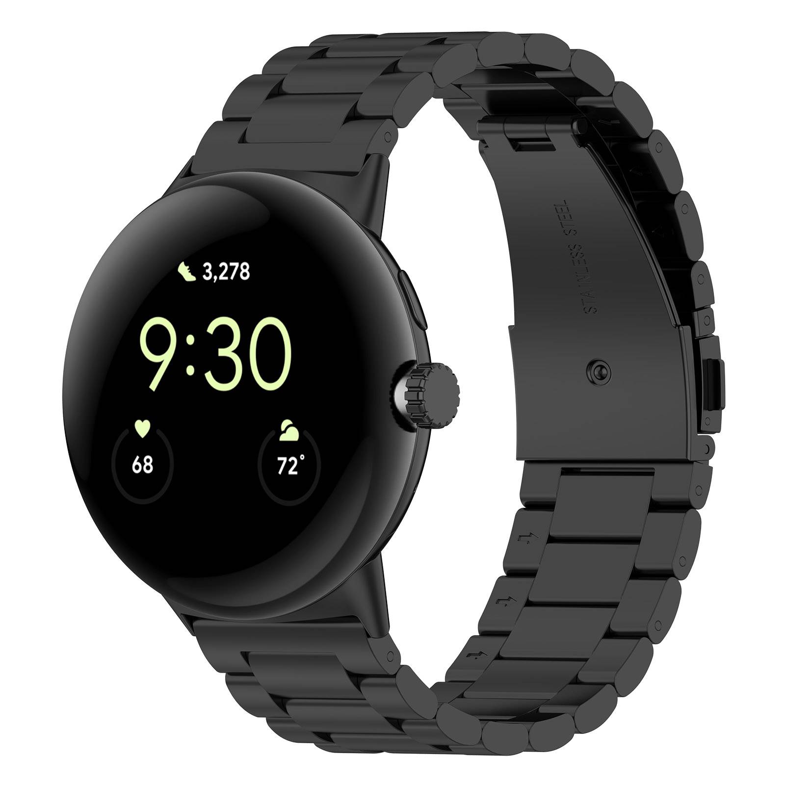 Edelstahl-Uhrenarmband für Google Pixel Watch 3 Black 45 mm