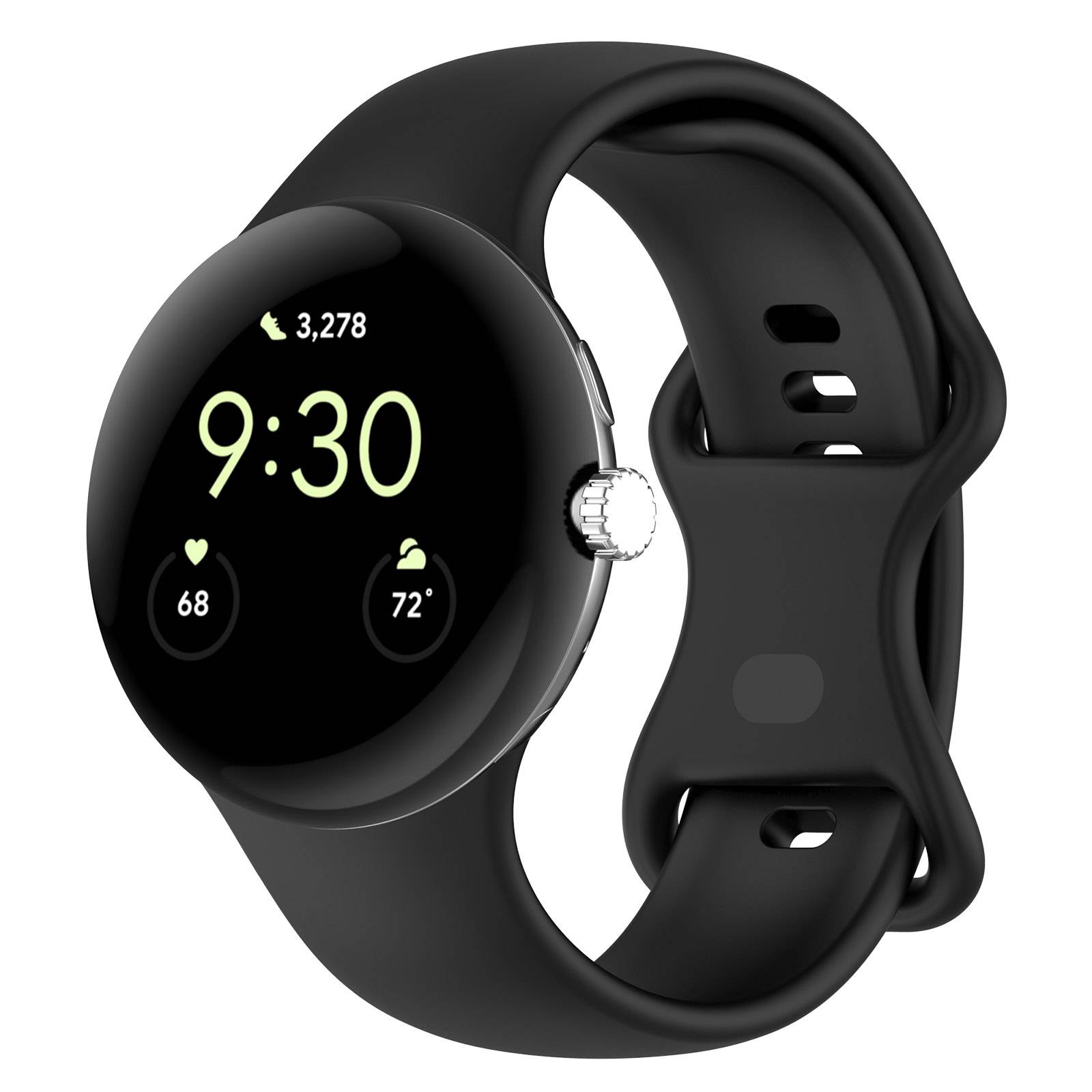 Silikon-Uhrenarmband für Google Pixel Watch 3 Black L