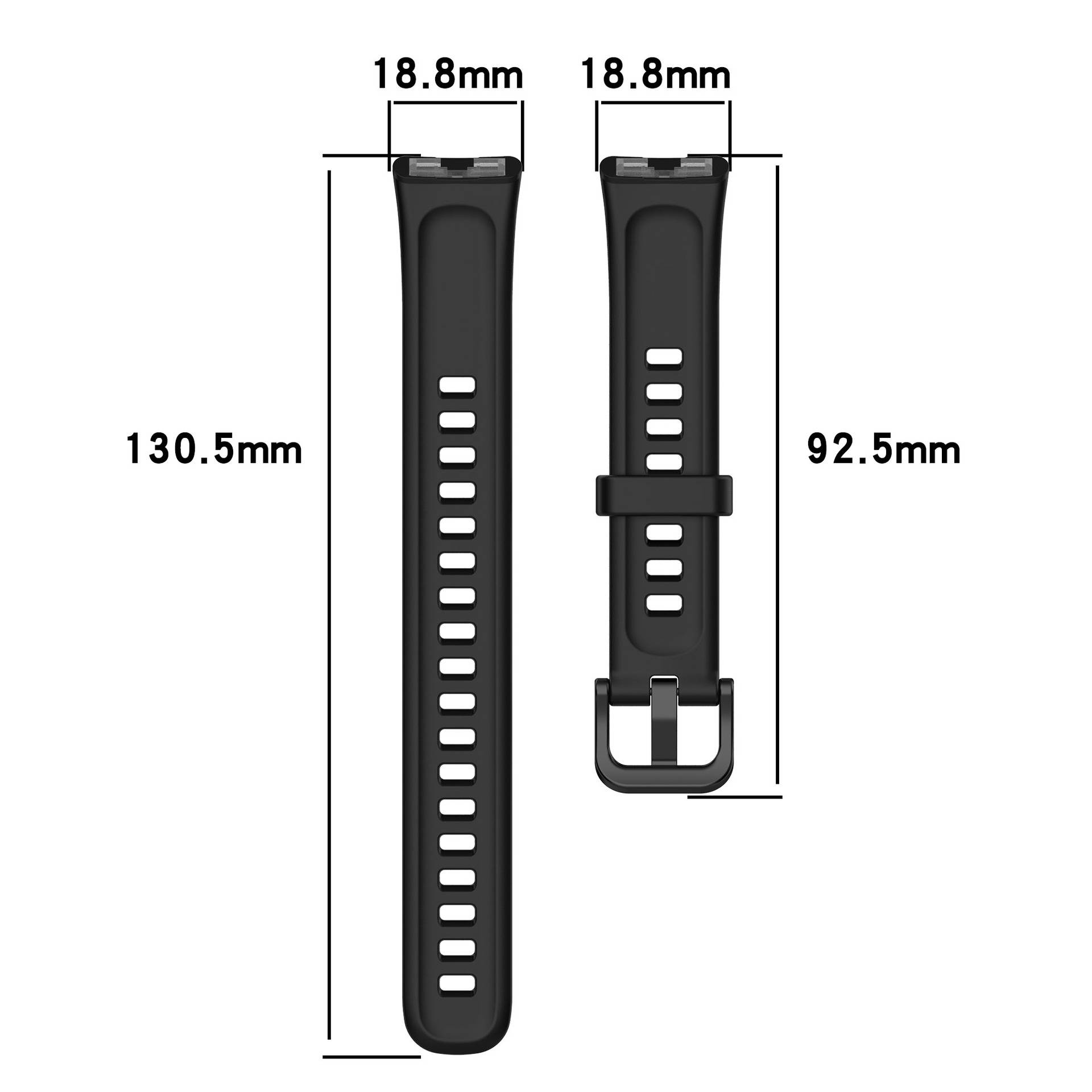 Uhrenarmband für Huawei Band 8 aus atmungsaktivem TPU Black