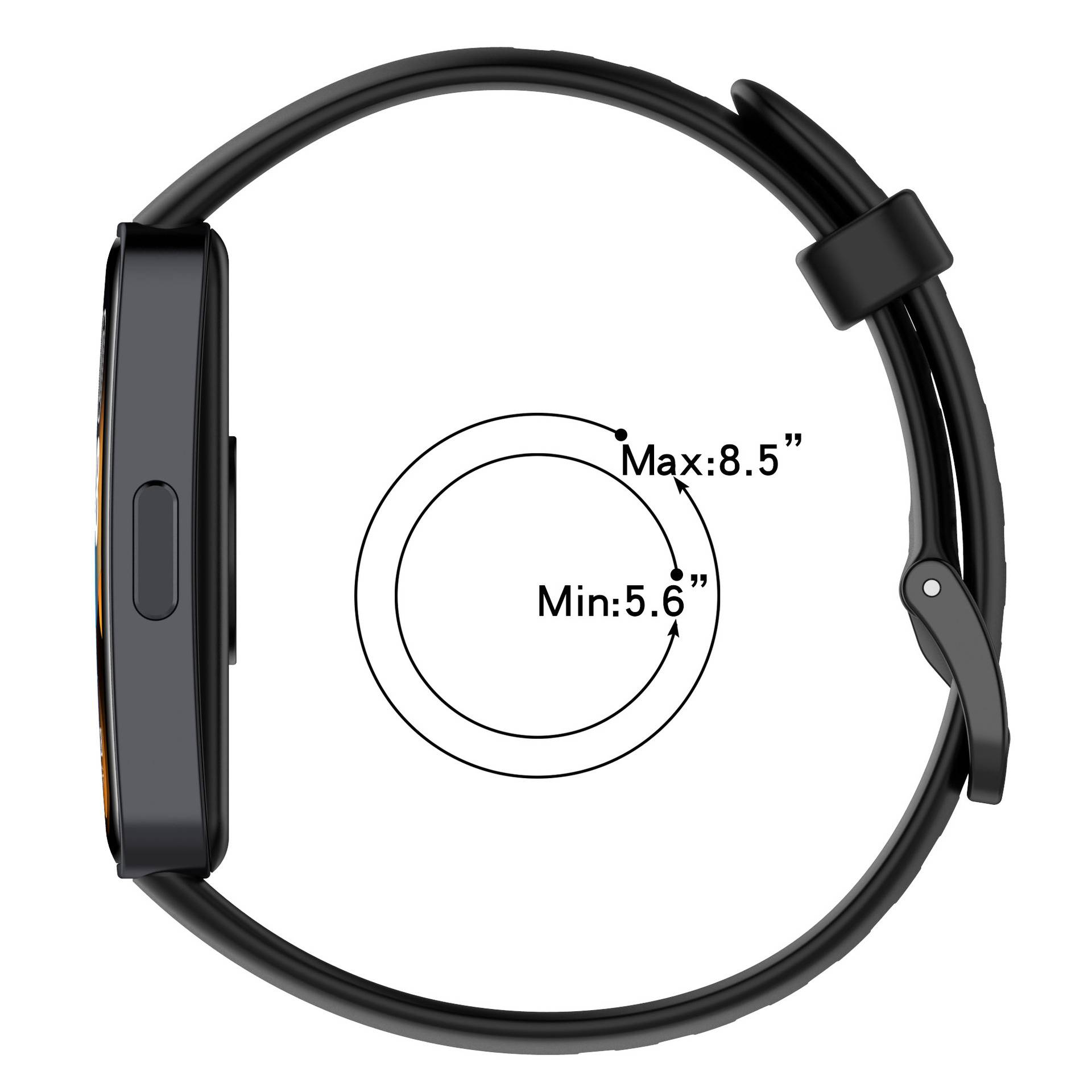 Uhrenarmband für Huawei Band 8 aus atmungsaktivem TPU Black