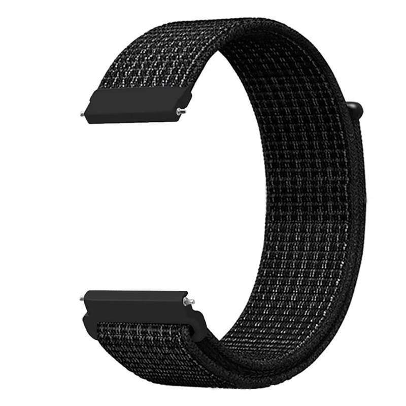 Nylon-Schlaufe Armband für Samsung Watch/Huawei GT4 - 20/22mm Black 22 mm