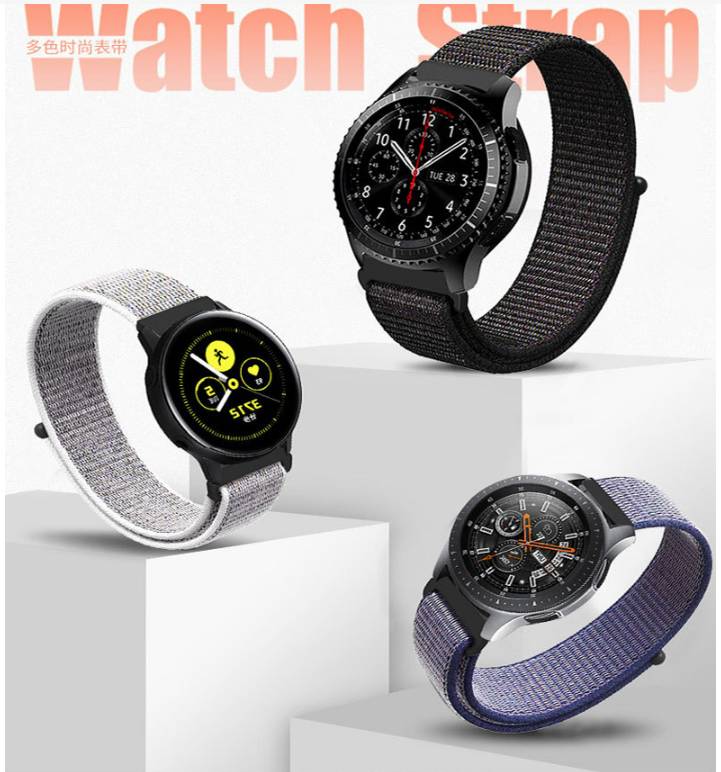 Nylon-Schlaufe Armband für Samsung Watch/Huawei GT4 - 20/22mm Black 22 mm