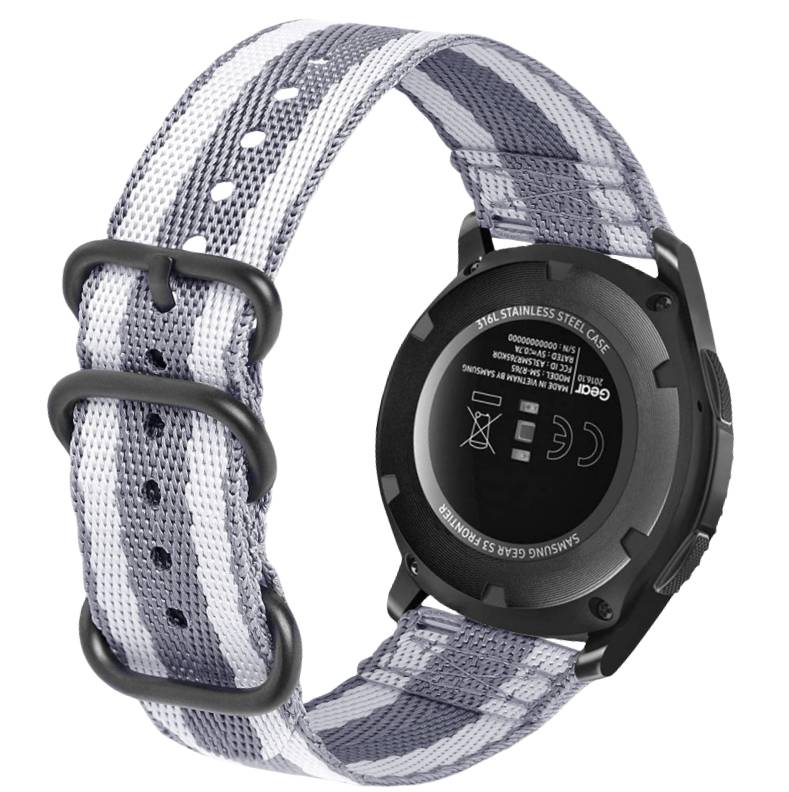 Nylon-Uhrenarmband für Samsung Galaxy Watch 4 & Huawei GT 4 Twill gray Modell 1