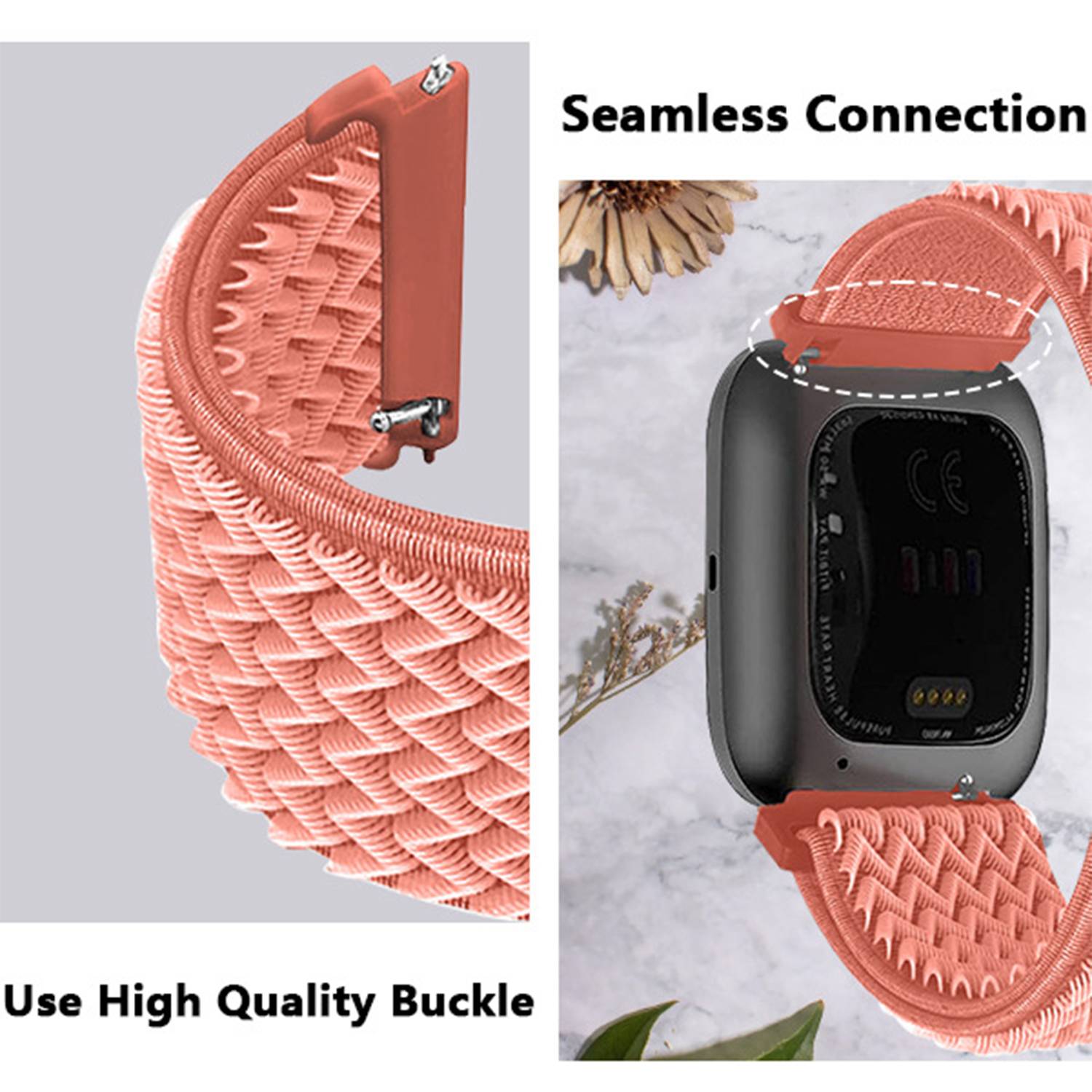 Fitbit Versa 2 Nylon-Uhrenarmband LightGrey
