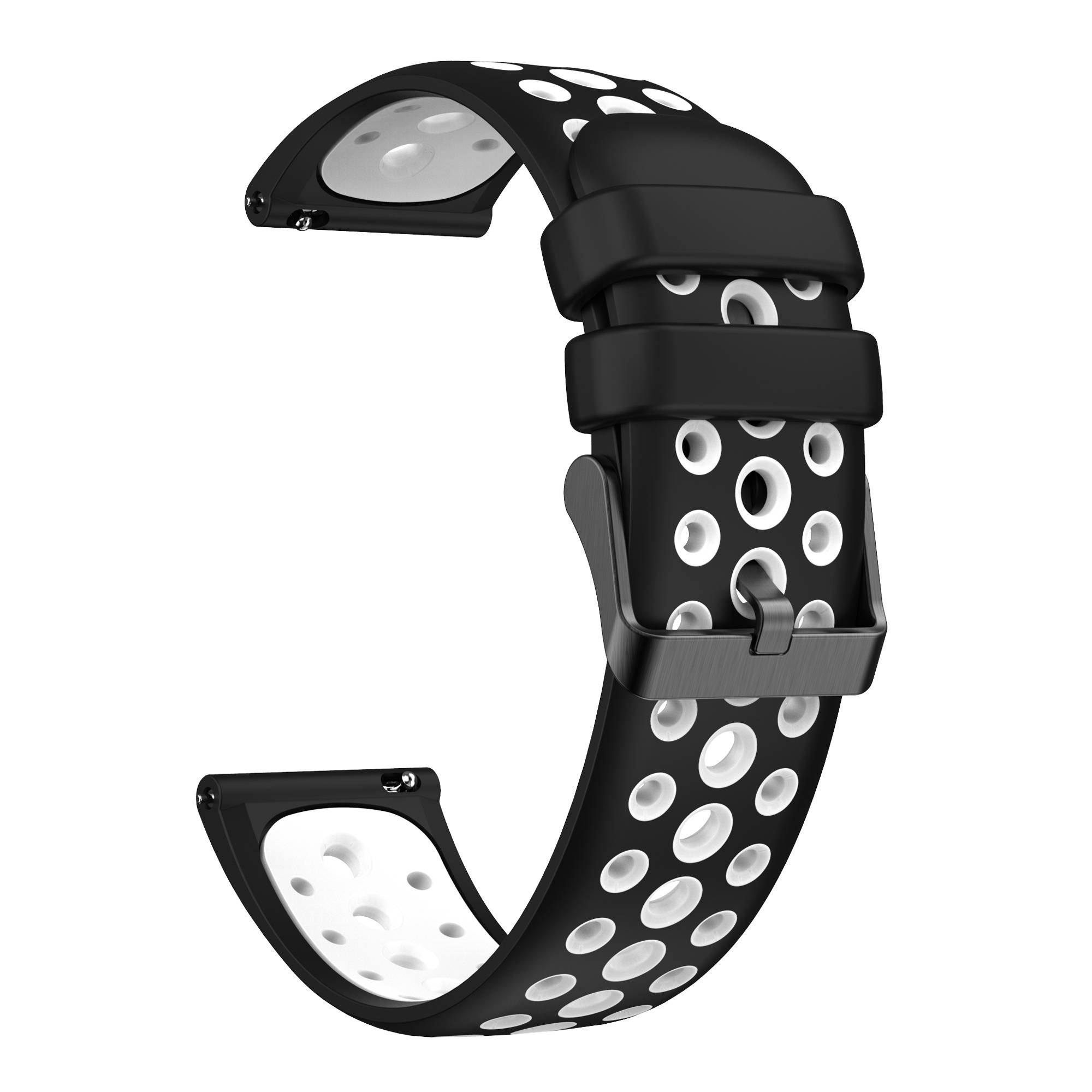 Silikon-Uhrenarmband für Huawei Watch 4/3, GT2, GT3 Pro Black+White M