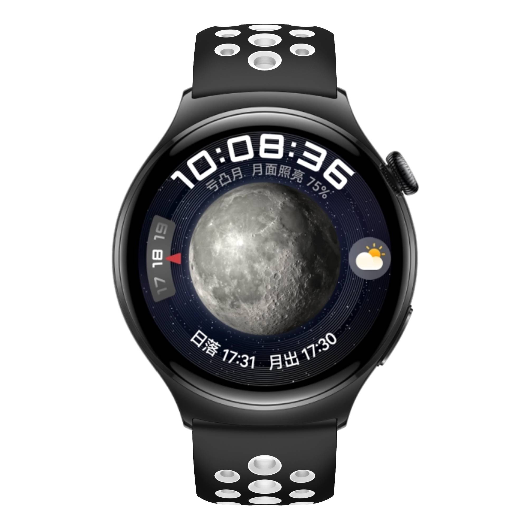 Silikon-Uhrenarmband für Huawei Watch 4/3, GT2, GT3 Pro Black+White M