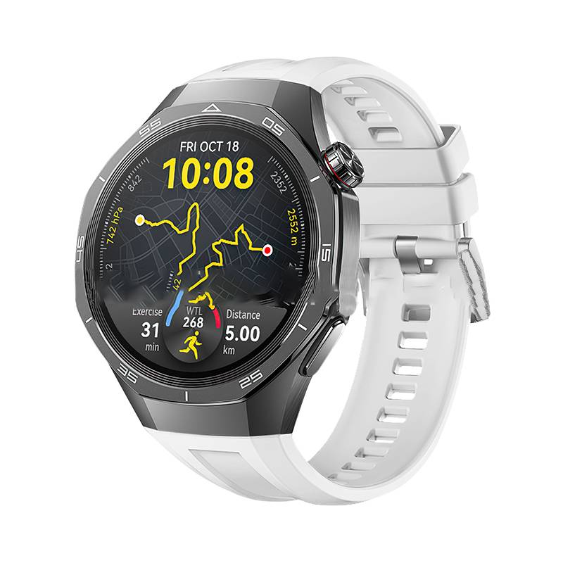 Silikon-Uhrenarmband für Huawei Watch GT5 Pro 46 mm White + Silver