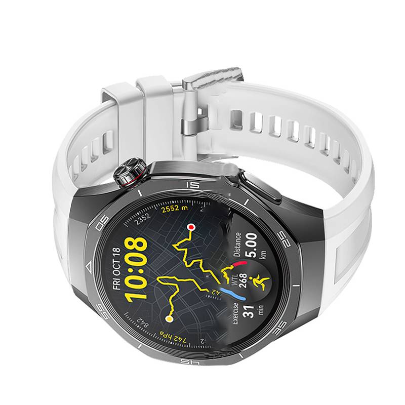 Silikon-Uhrenarmband für Huawei Watch GT5 Pro 46 mm White + Silver