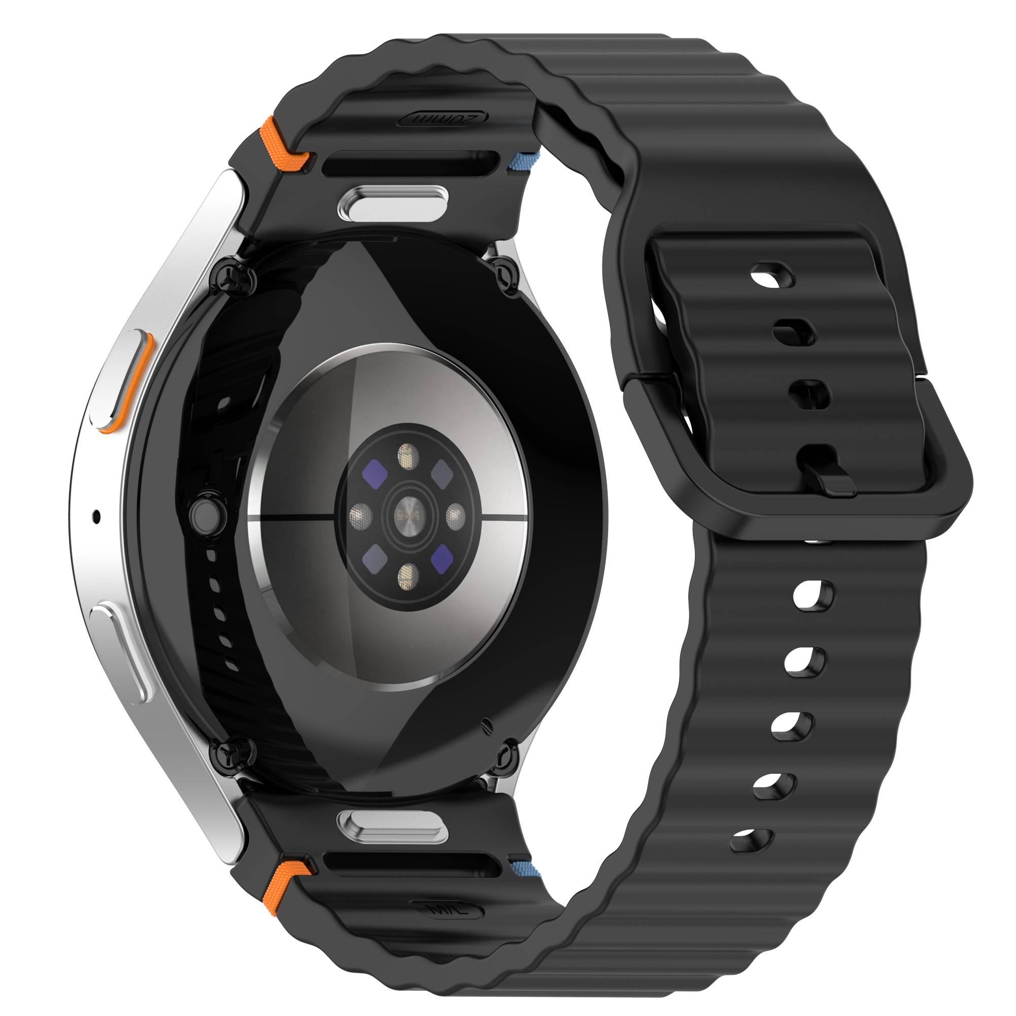 Silikonarmband für Samsung Watch 7 - Sportliches Ersatzarmband Black