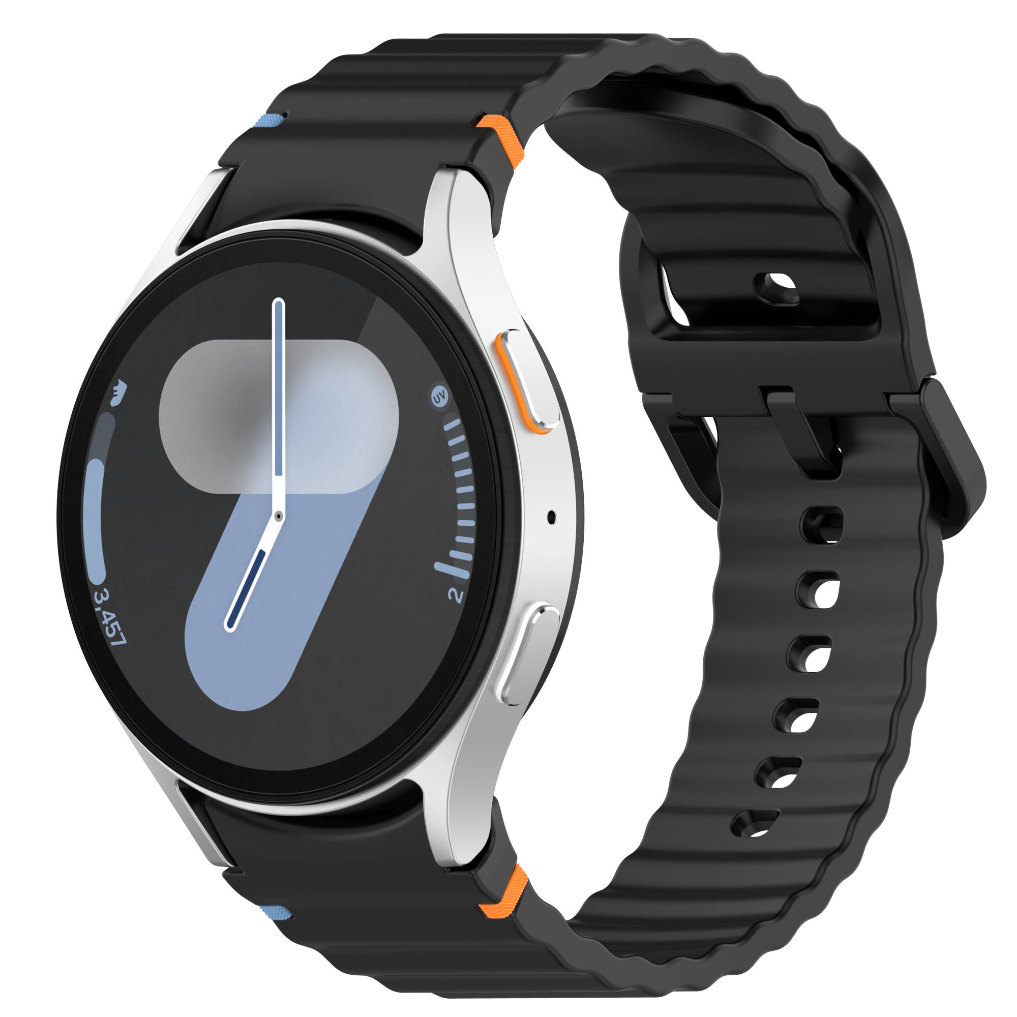 Silikonarmband für Samsung Watch 7 - Sportliches Ersatzarmband Black