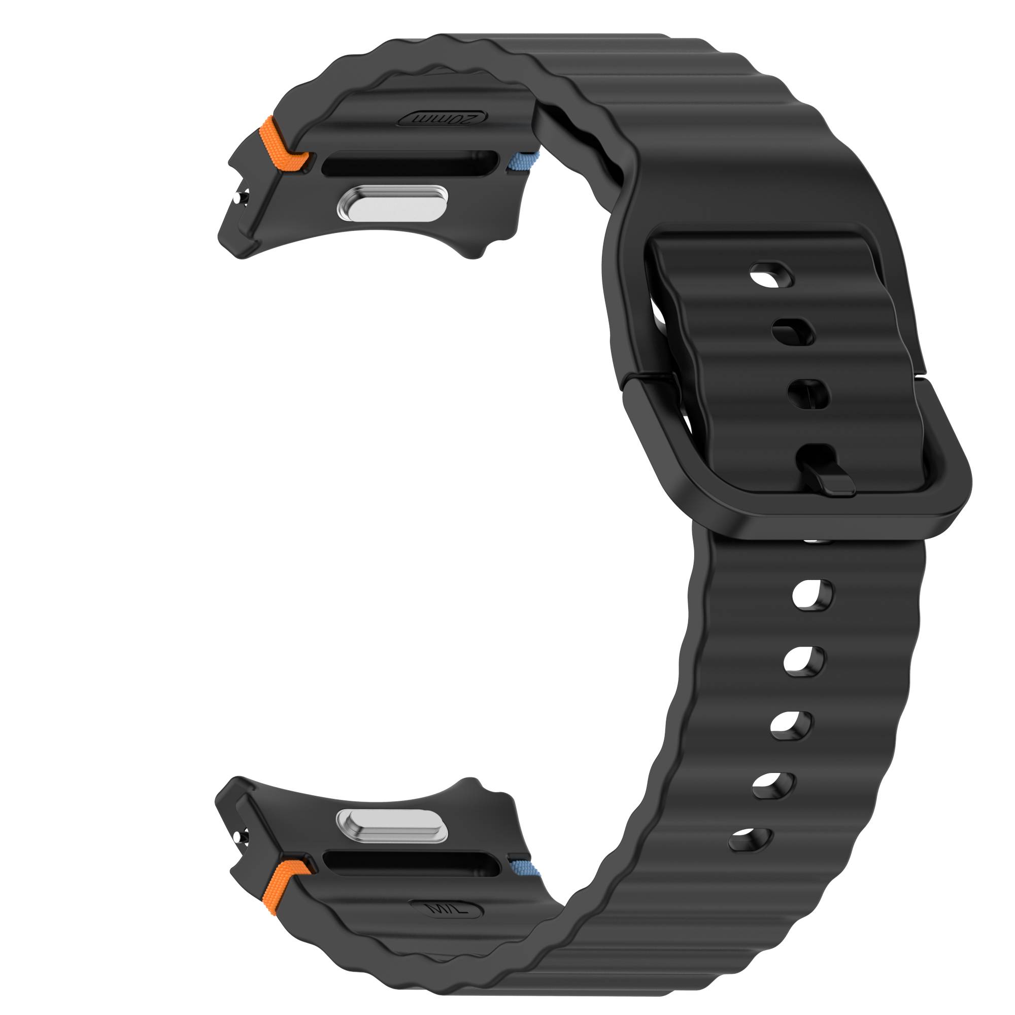 Silikonarmband für Samsung Watch 7 - Sportliches Ersatzarmband Black