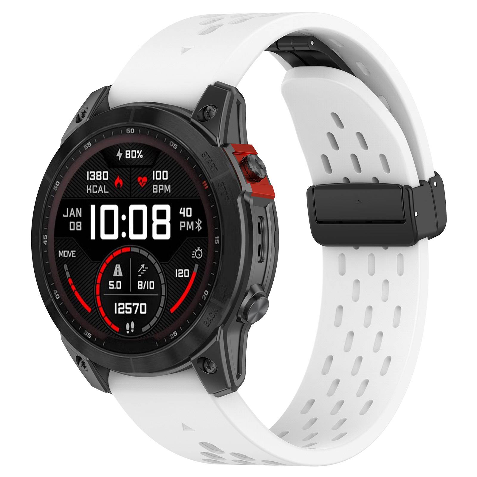 Silikon-Uhrenarmband für Garmin 20 mm - Weiß White