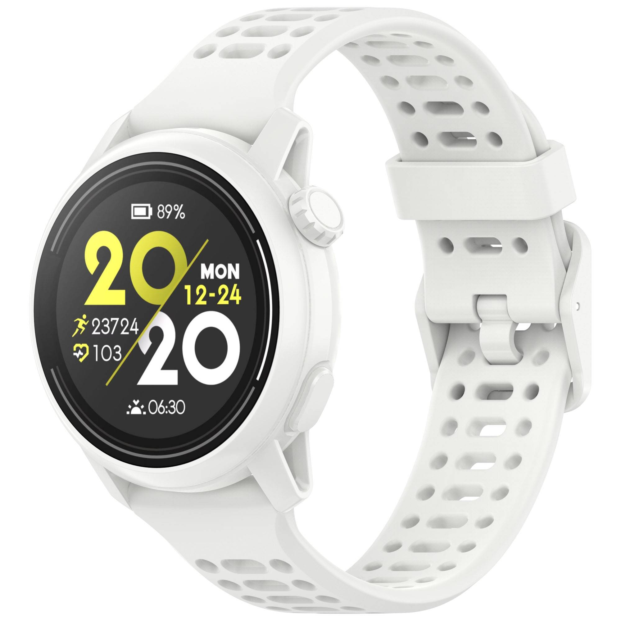 COROS Uhr mit zweifarbigem Silikonarmband White 22 mm
