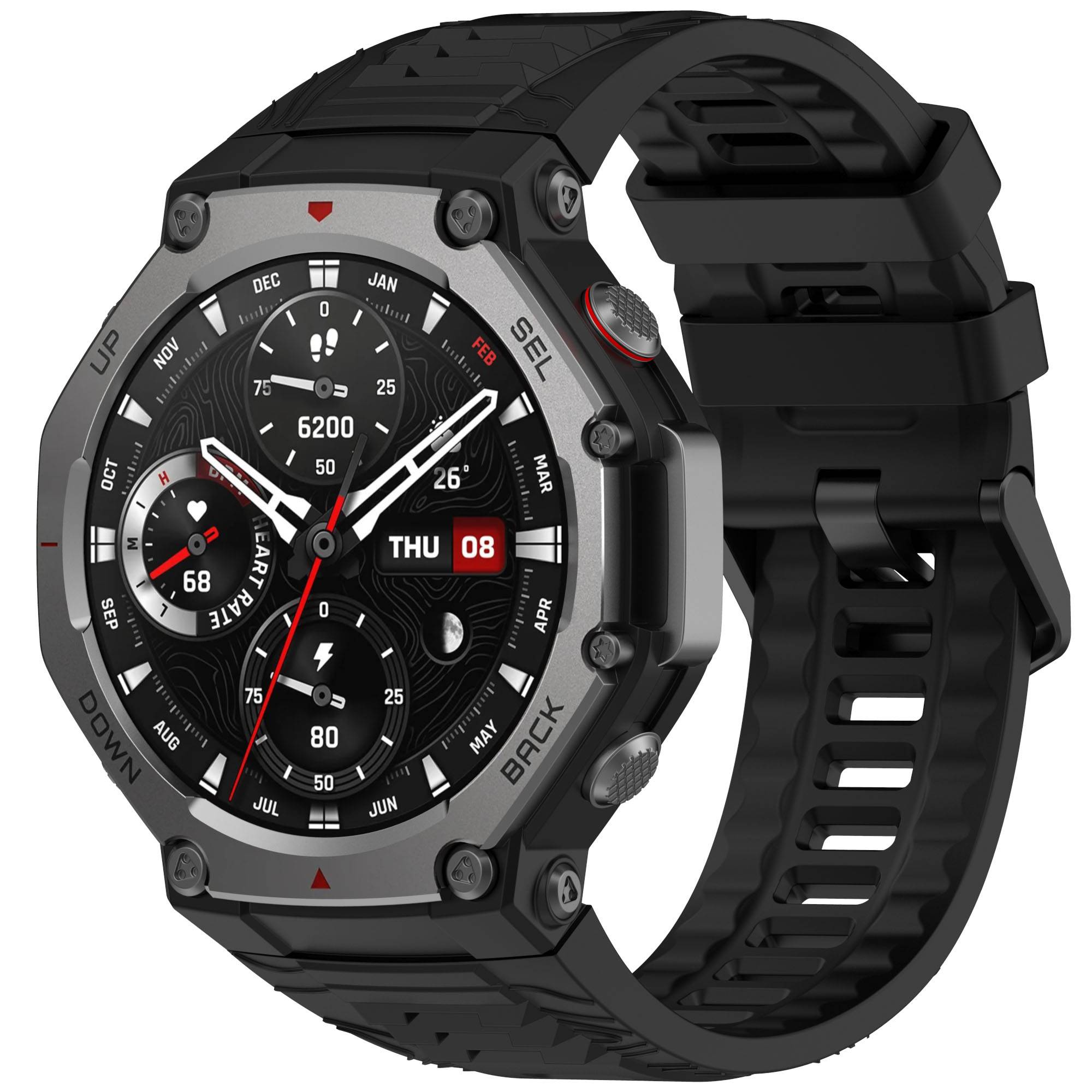 Silikon-Uhrenarmband für Amazfit T-Rex 3 Black
