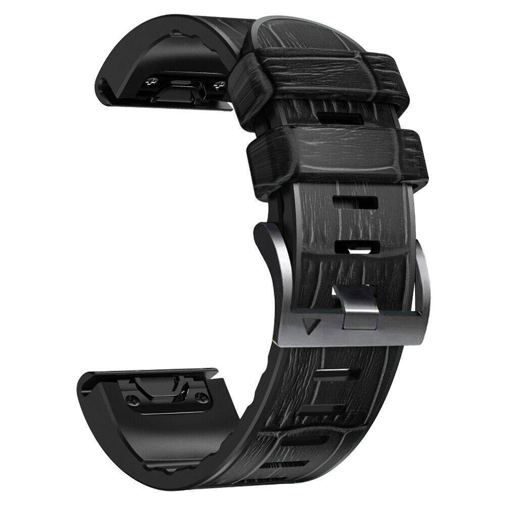Silikon-Uhrenarmband für Garmin Fenix 8/7X/6X/5X Black 22 mm