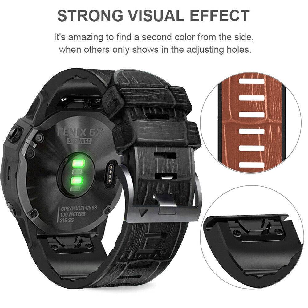 Silikon-Uhrenarmband für Garmin Fenix 8/7X/6X/5X Black 22 mm