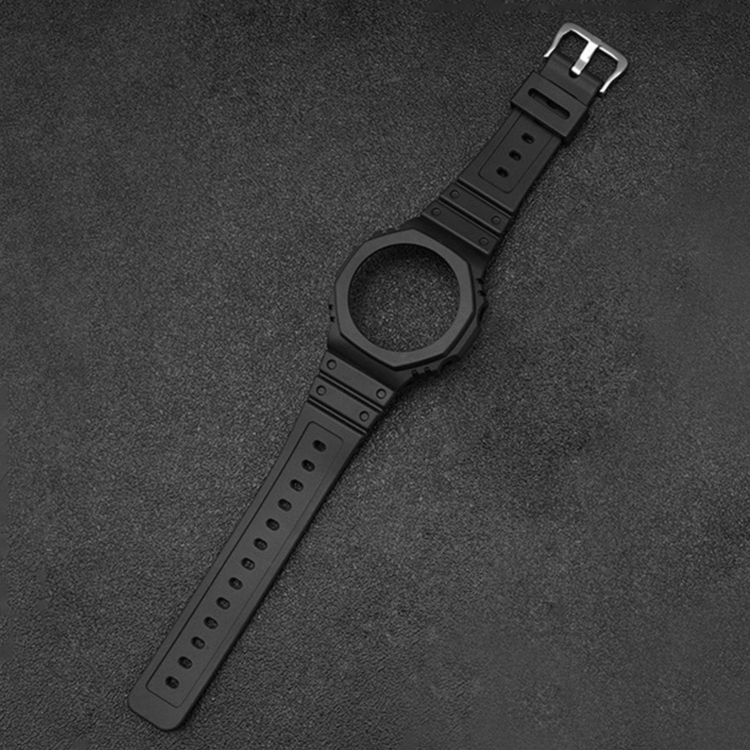 TPU-Uhrenarmband für Casio GA-2100/2110 - Schwarz