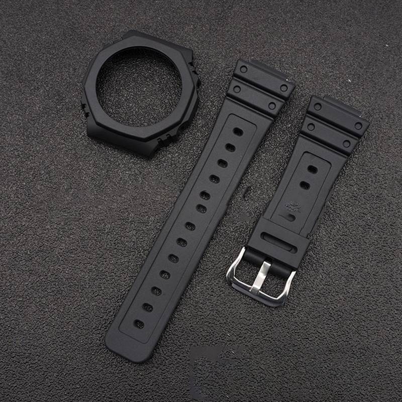 Schwarzes TPU-Uhrenarmband für Casio GA-2100/2110