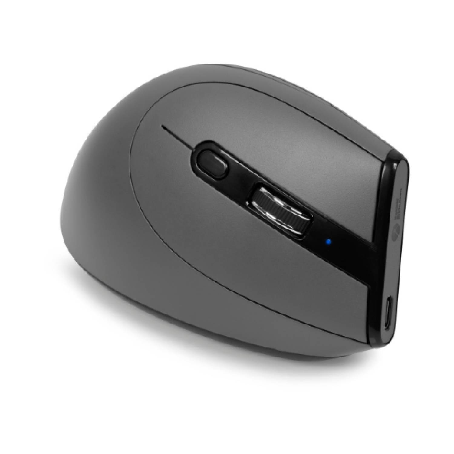 BakkerElkhuizen Grip Pro mouse, rechts, Vertikale Ausführung, Optisch, RF Wireless, 2400 DPI, Grau, Schwarz, Gelb
