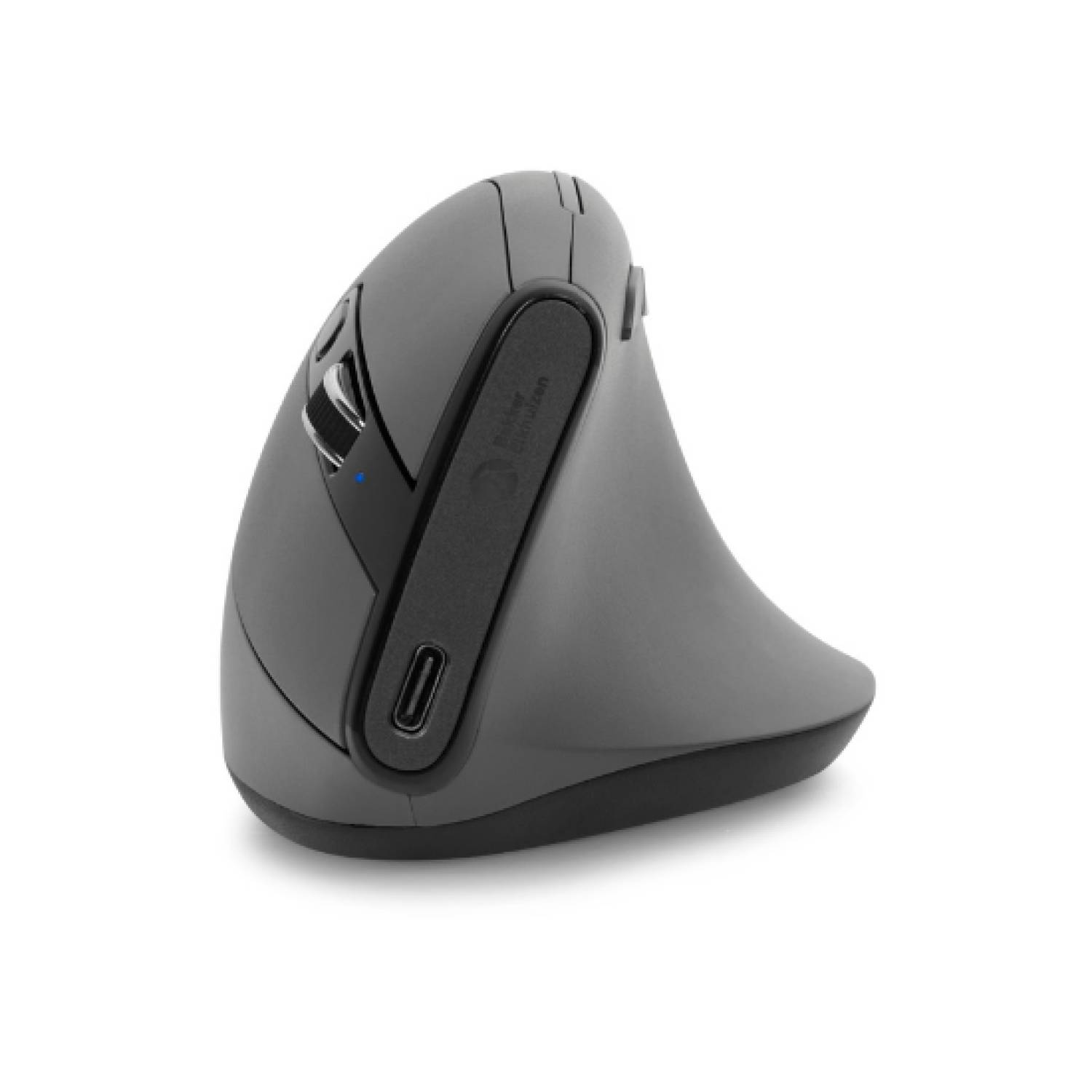 BakkerElkhuizen Grip Pro mouse, rechts, Vertikale Ausführung, Optisch, RF Wireless, 2400 DPI, Grau, Schwarz, Gelb